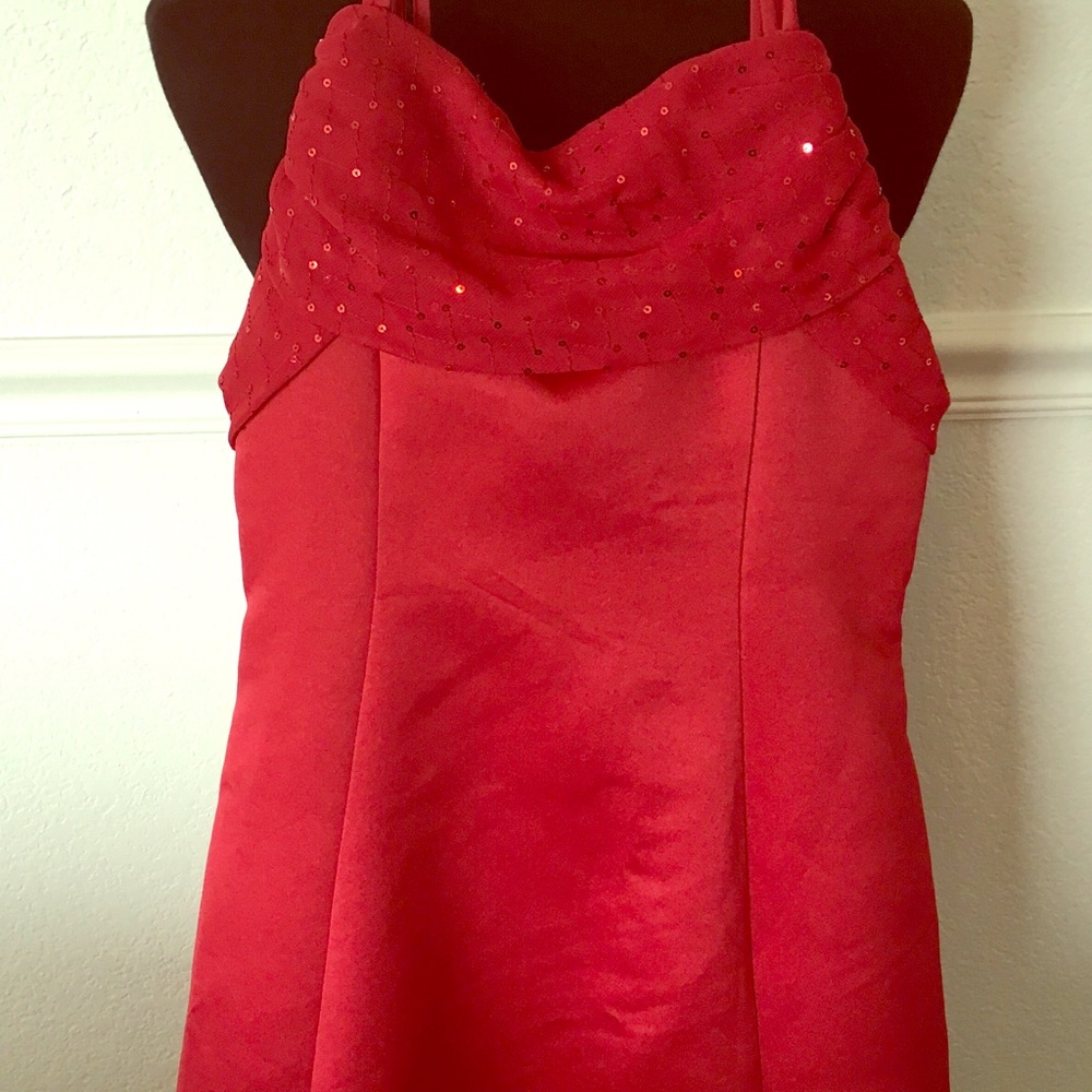 Cinderella Red Sequin Bodice Formal Girls Dress